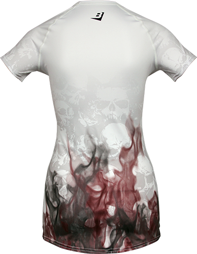 Women's White Skull Compression Shirt