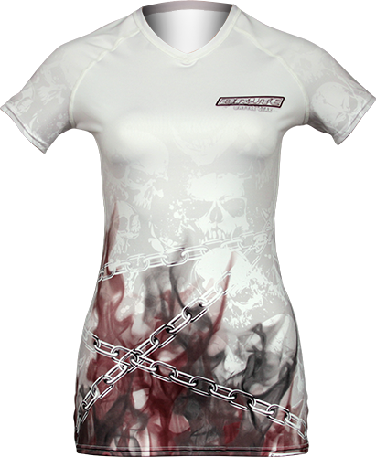 Women's White Skull Compression Shirt
