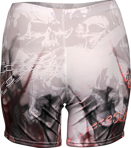 Women's White Skull Compression Short