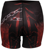 Women's Red Fire Compression Short