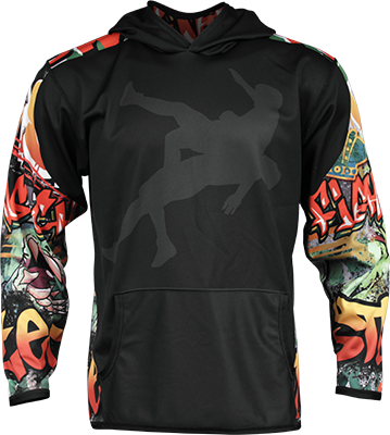 Wrestling Graffiti Sleeve Hoodie  Women's