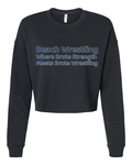 Womens Beach Wrestling Crop Crew Neck Logo Black