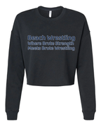 Womens Beach Wrestling Crop Crew Neck Logo Black