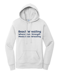 Women's Beach Wrestling Hoodie Brute Logo White