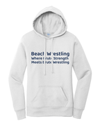 Women's Beach Wrestling Hoodie Brute Logo White