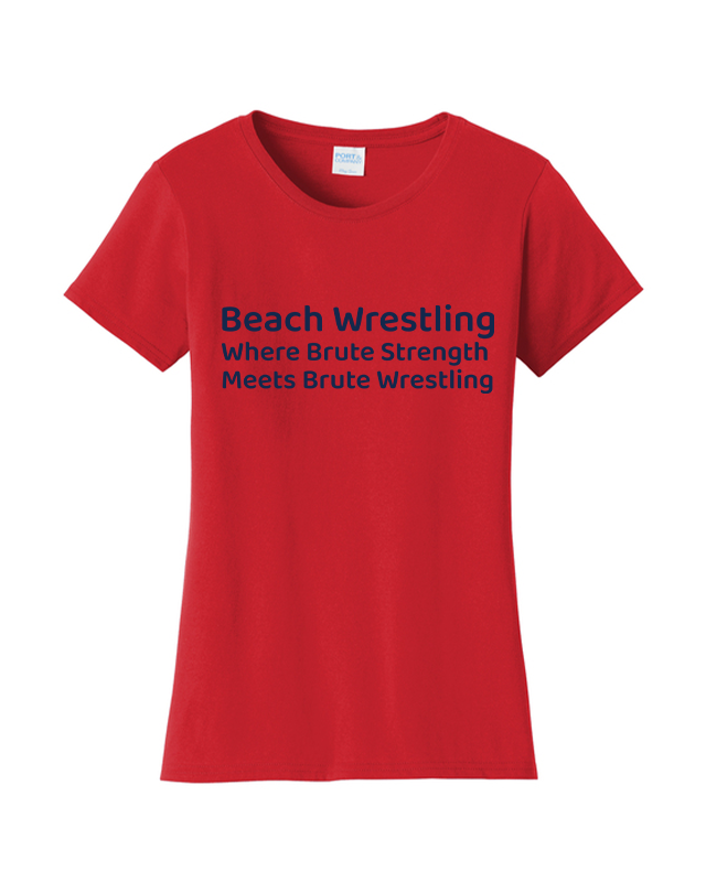 Beach Wrestling T-shirt Brute Logo Red