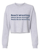 Womens Beach Wrestling Crop Crew Big Logo Gray