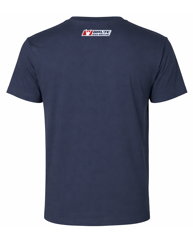 Men's Wrestling Beach Neck Logo T-shirts Navy