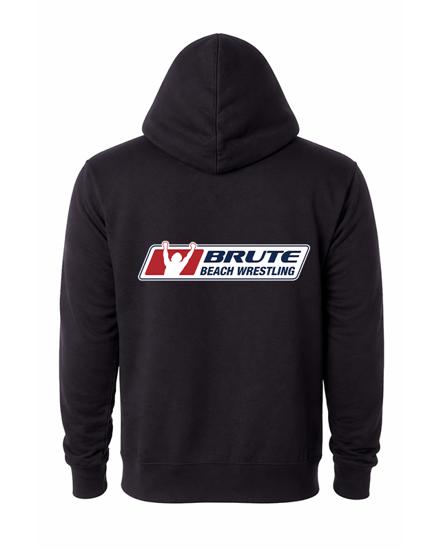 Men's Wrestling Beach Hoodie Brute Logo Black