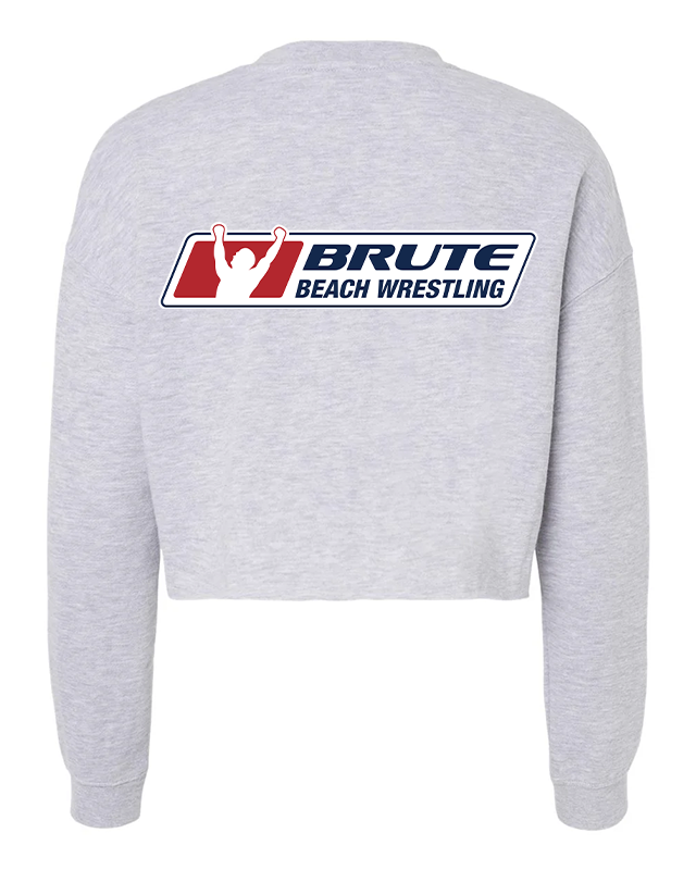 Wrestling Beach Brute Crop Crew Big Logo Gray