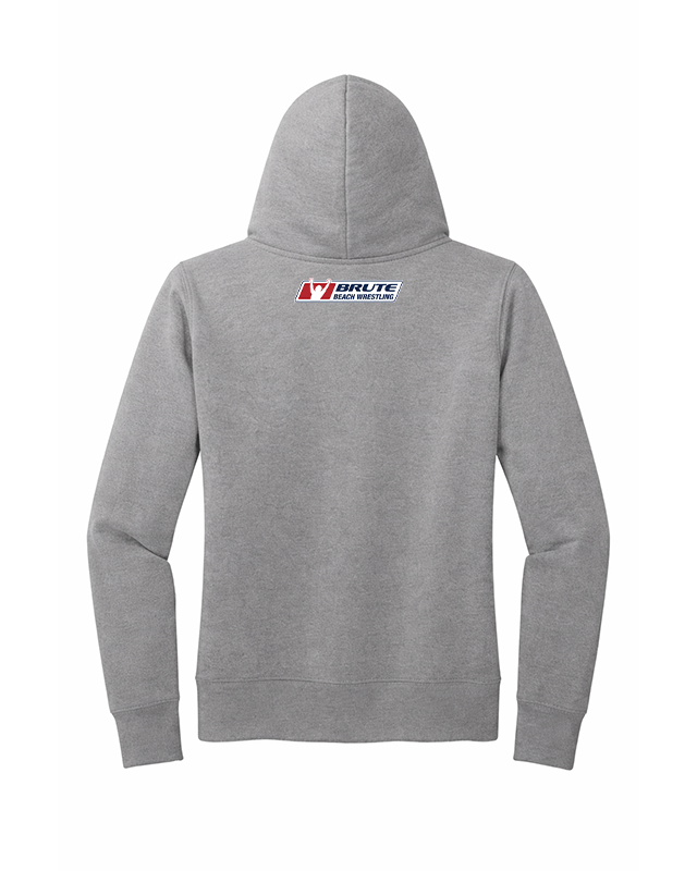 Women's Wrestling Beach Hoodie Brute Logo Neck Gray