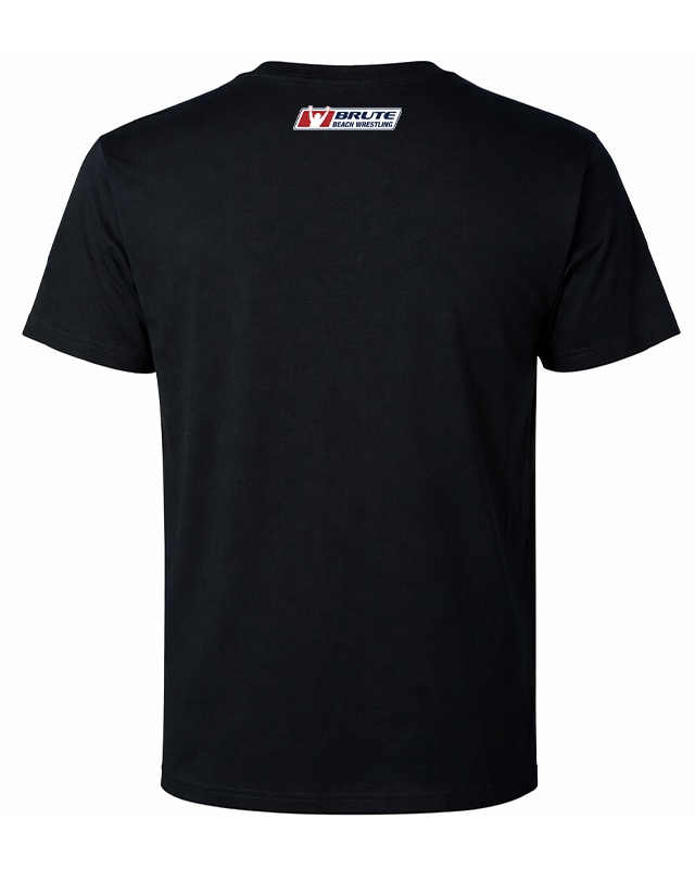 Men's Wrestling Beach Neck Logo T-shirts Black