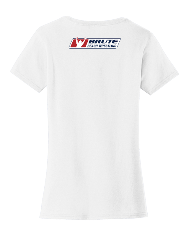 Women's Wrestling Beach Brute Neck Logo T-shirts White