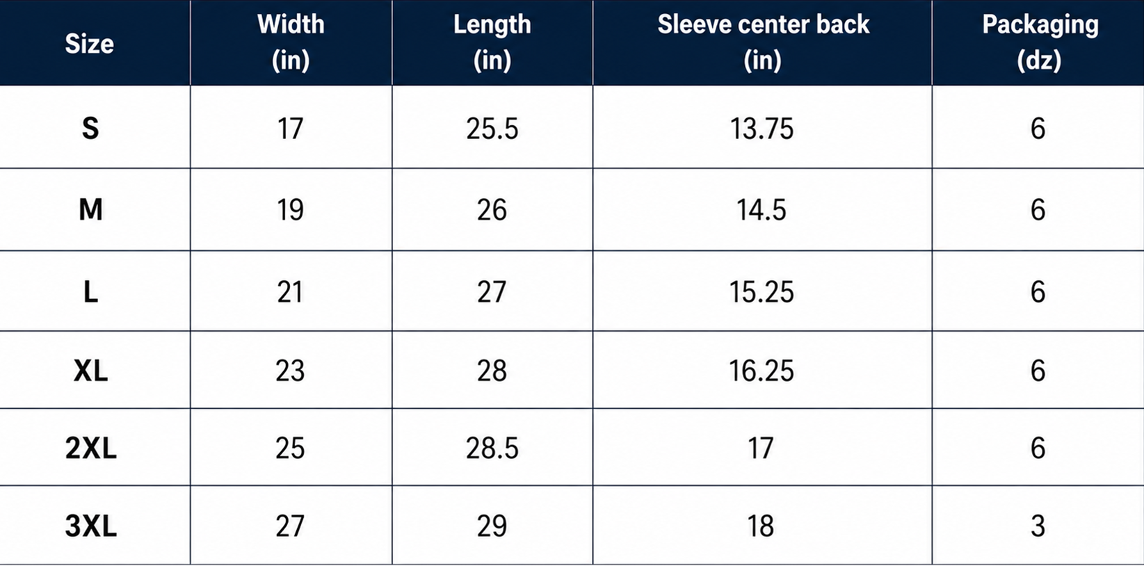 Size chart for Women's T-shirts Front Logo Gray