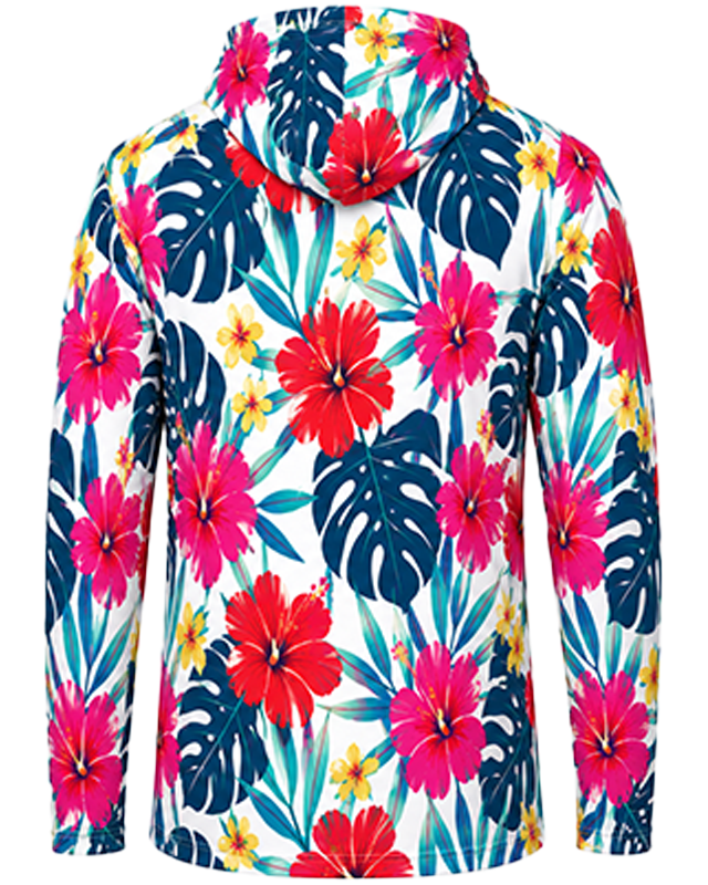 White Tropical Floral Rashguard