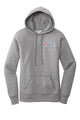 Women's Core Fleece Pullover Hooded Sweatshirt Front Chest Logo Gray