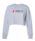 Womens Lightweight Crop Crew Front Logo Gray