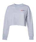 Womens Lightweight Crop Crew Front Chest Logo Gray