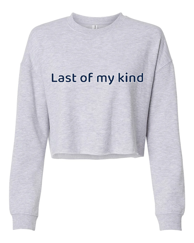Last Of My Kind Crop Crew Small Logo Gray