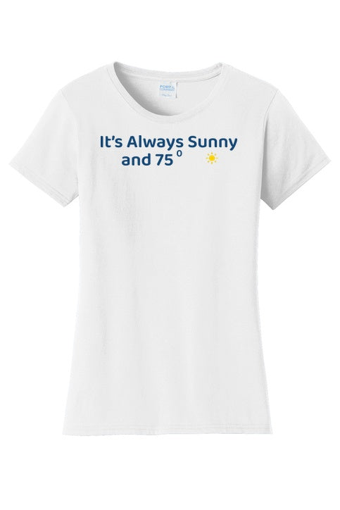 Sunny Weather Women's Beach Wrestling T-shirt White