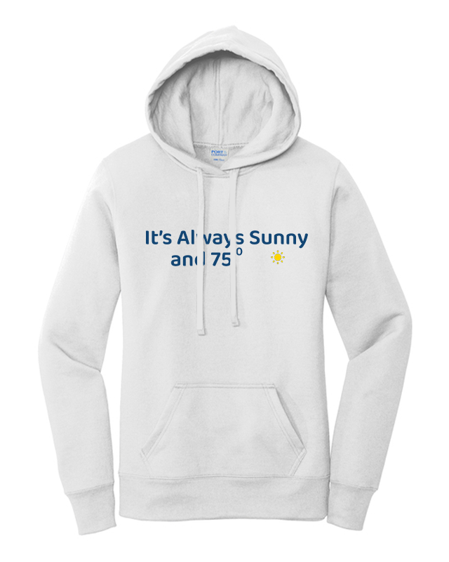 Sunny Weather Women's Beach Wrestling Hoodie White