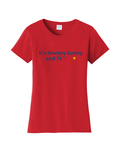 Sunny Weather Women's Beach Wrestling T-shirt Red