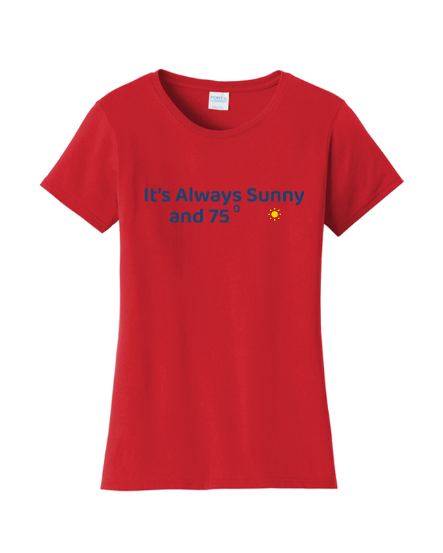 Sunny Weather Women's Beach Wrestling T-shirt Red