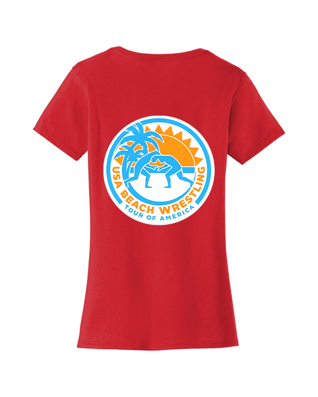 Tour of America Beach Wrestling T-shirt Red