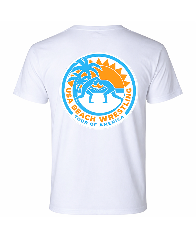 Tour of America Beach Wrestling Men's T-shirt White