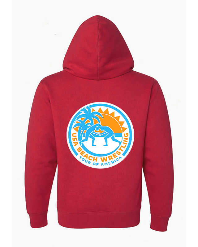 Tour of America Men's Beach Wrestling Hoodie Red