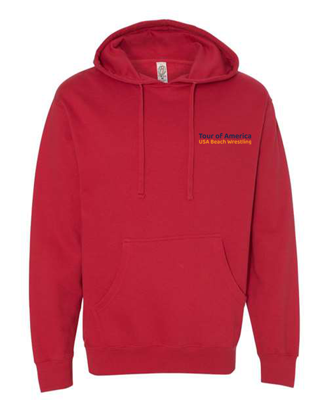 Tour of America Men's Beach Wrestling Hoodie Red
