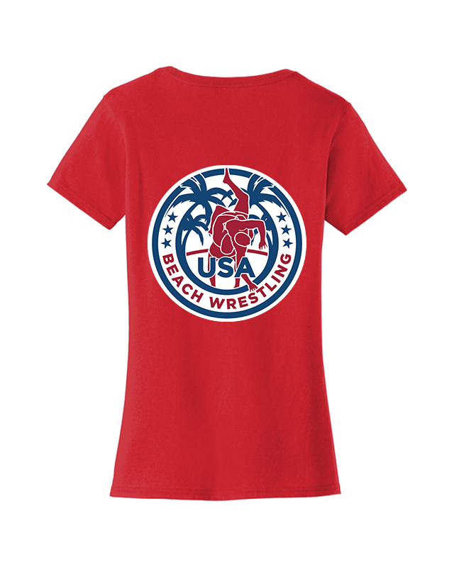 Sunny Weather Women's Beach Wrestling T-shirt Red