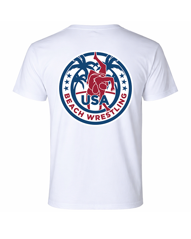 USA Men's Beach Wrestling T-shirt White