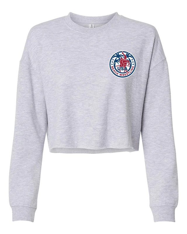 USA Women's Beach Wrestling Crop Crew Gray
