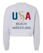 USA Women's Beach Wrestling Crop Crew Gray