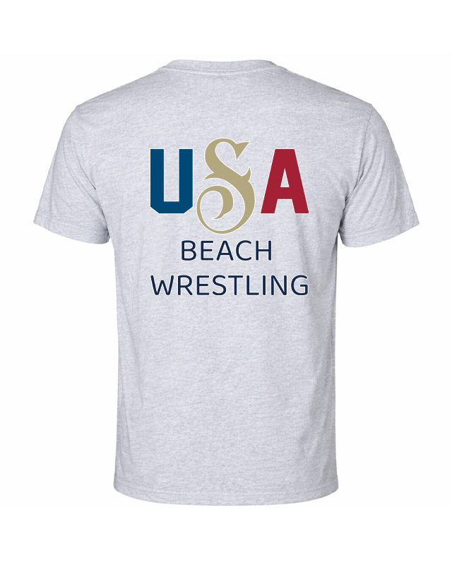 USA Beach Wrestling Men's T-shirt Gray