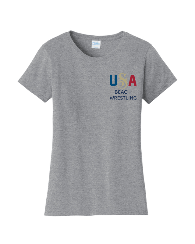 USA Beach Wrestling T-shirt Gray