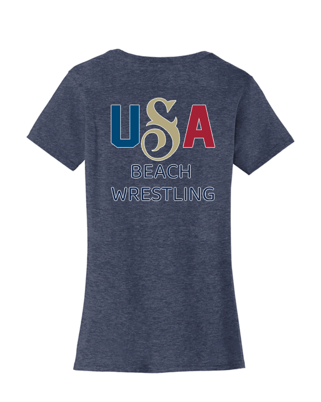 USA Women's Beach Wrestling T-shirt Navy