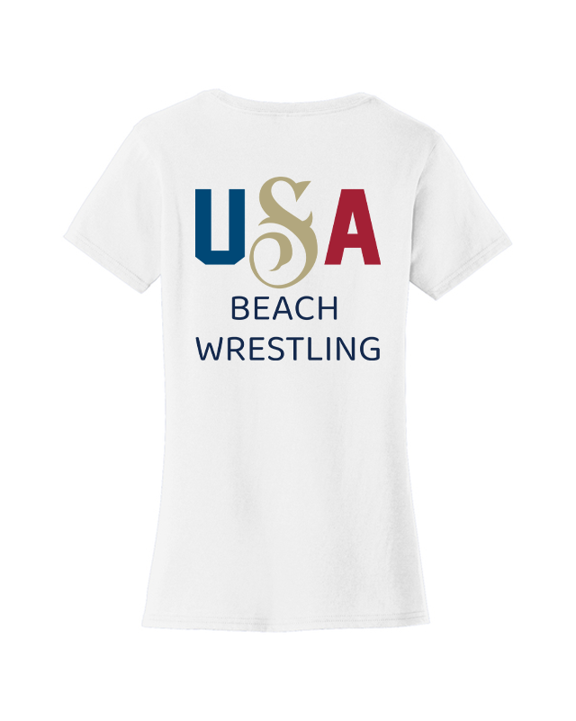 USA Women's Beach Wrestling T-shirt White