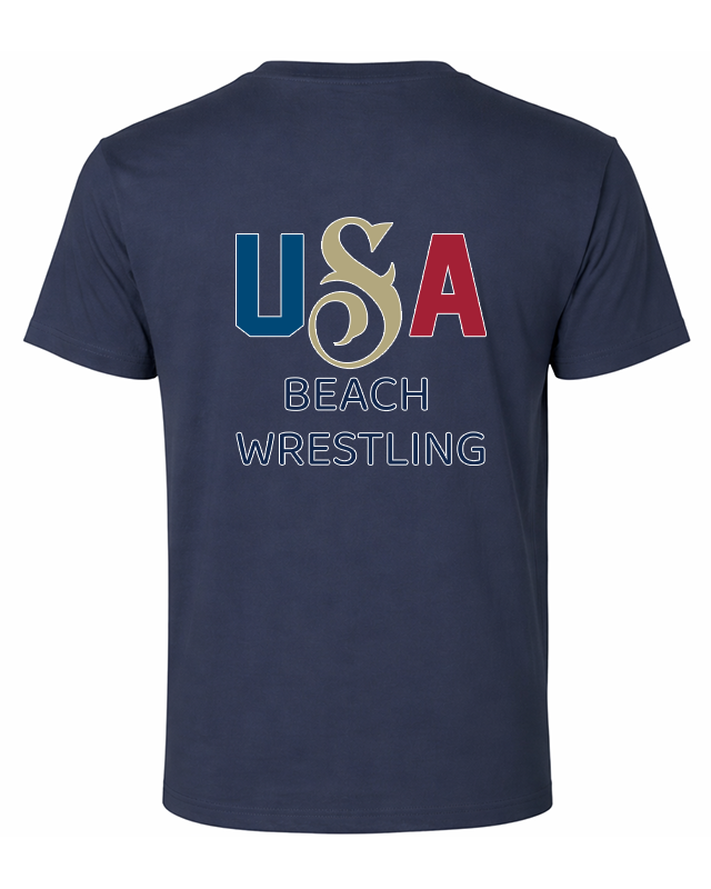 USA Beach Wrestling Men's T-shirt Navy