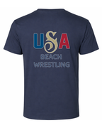USA Beach Wrestling Men's T-shirt Navy
