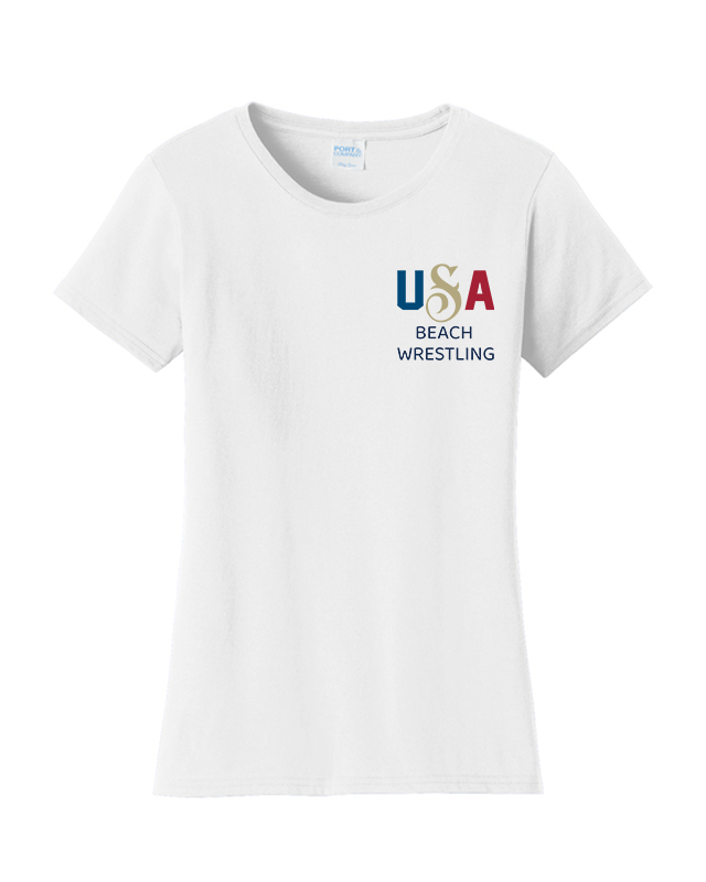 USA Beach Wrestling T-shirt White