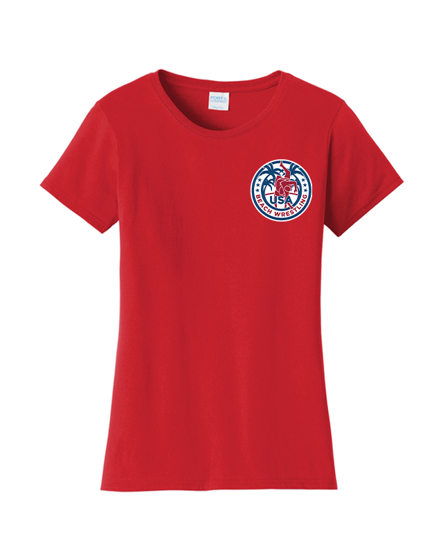 USA Women's Beach Wrestling T-shirt Red