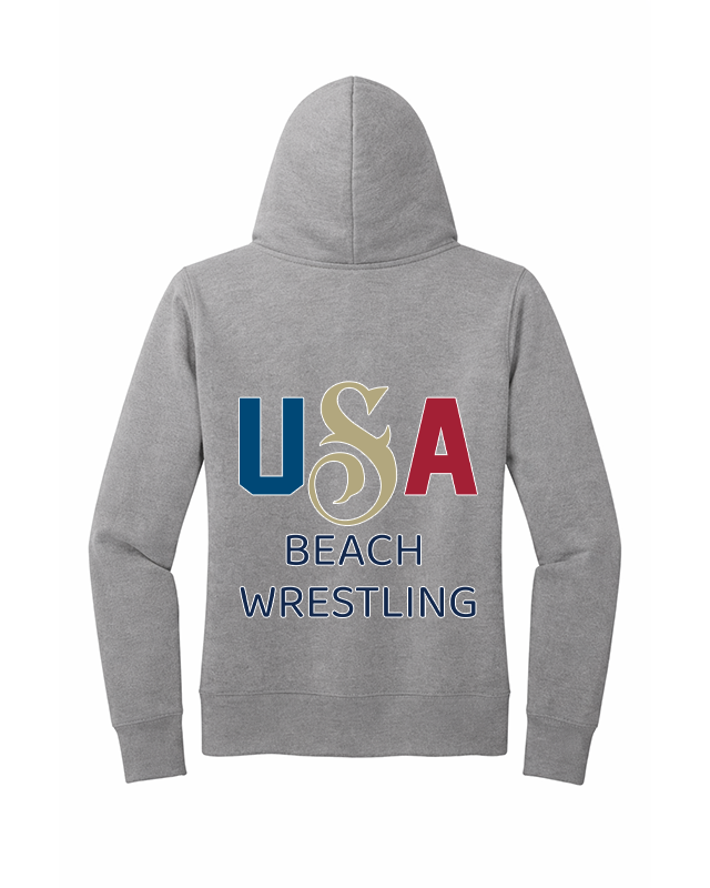 USA Women's Beach Wrestling Hoodie Gray