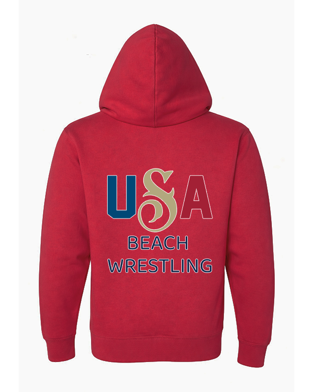 USA Beach Wrestling Men's Hoodie Red