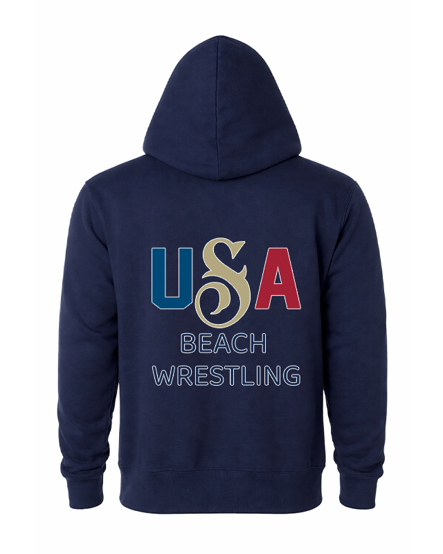 USA Beach Wrestling Men's Hoodie Navy