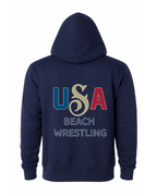 USA Beach Wrestling Men's Hoodie Navy
