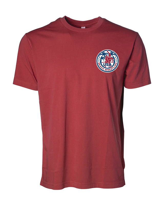 USA Beach Wrestling Men's T-shirt Red