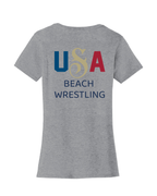 USA Women's Beach Wrestling T-shirt Gray
