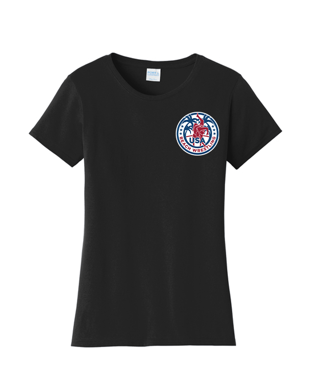 USA Women's Beach Wrestling T-shirt Black